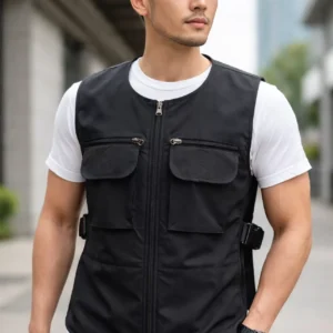 Áo điều hòa làm mát sử dụng công nghệ lưu thông khí kết hợp gel tích lạnh giúp giảm cảm giác oi nóng khi làm việc ngoài trời.