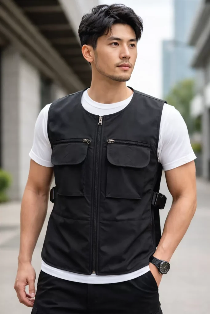 Áo điều hòa làm mát sử dụng công nghệ lưu thông khí kết hợp gel tích lạnh giúp giảm cảm giác oi nóng khi làm việc ngoài trời.
